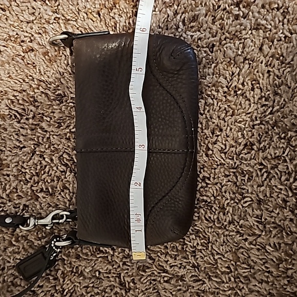 Coach Brown Pebbled Wristlet - Picture 5 of 7
